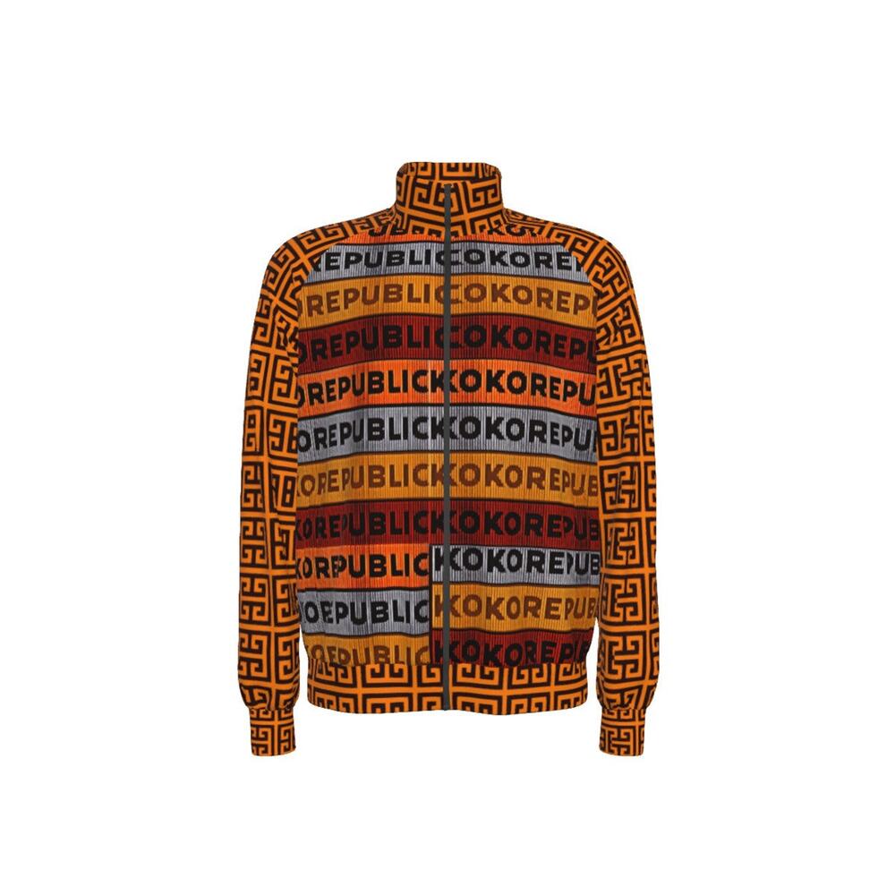kokorepublic  Print Men's Raglan-Sleeve Stand Collar Jacket